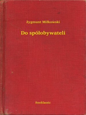 cover image of Do spółobywateli